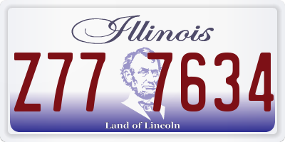 IL license plate Z777634