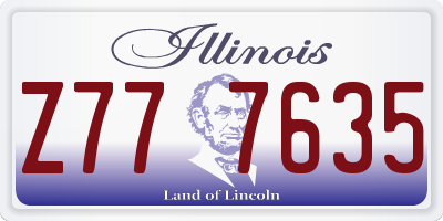 IL license plate Z777635