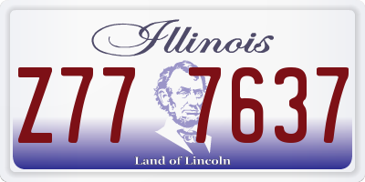 IL license plate Z777637