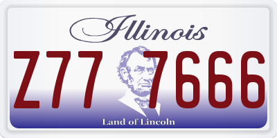 IL license plate Z777666