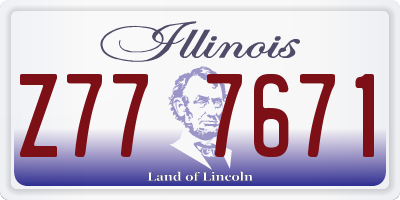 IL license plate Z777671