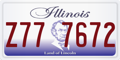 IL license plate Z777672