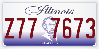 IL license plate Z777673