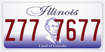 IL license plate Z777677