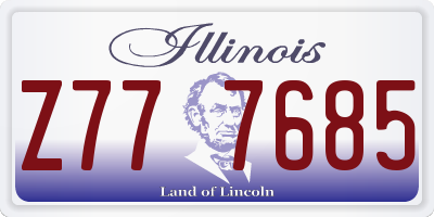 IL license plate Z777685