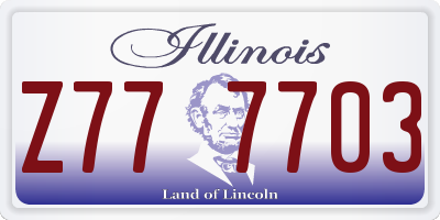 IL license plate Z777703