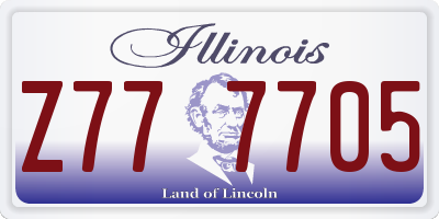 IL license plate Z777705