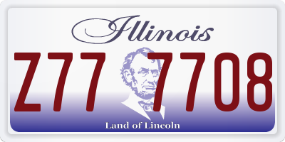 IL license plate Z777708
