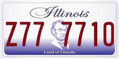 IL license plate Z777710