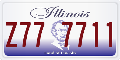 IL license plate Z777711