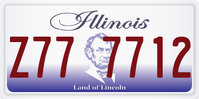 IL license plate Z777712