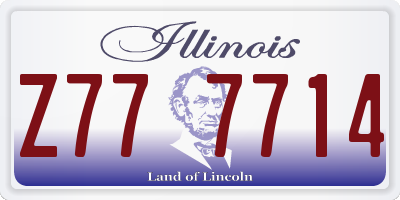 IL license plate Z777714