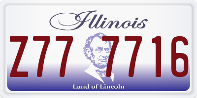 IL license plate Z777716
