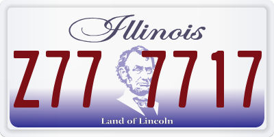IL license plate Z777717