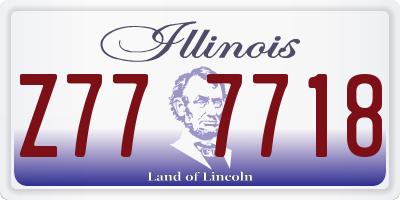 IL license plate Z777718