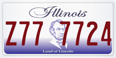 IL license plate Z777724