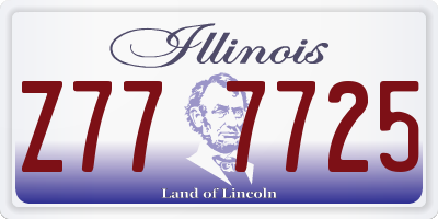 IL license plate Z777725