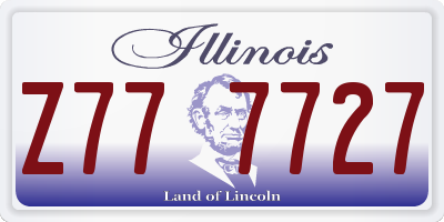 IL license plate Z777727