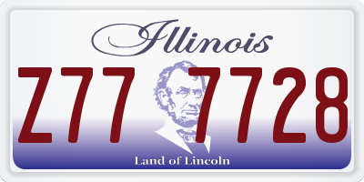 IL license plate Z777728