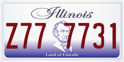 IL license plate Z777731