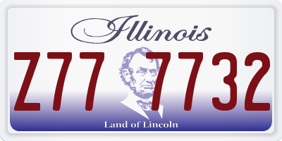 IL license plate Z777732