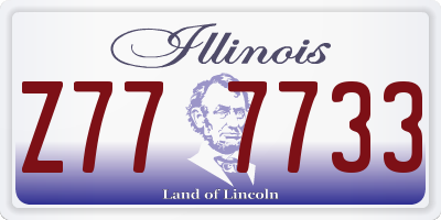 IL license plate Z777733