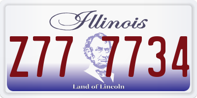 IL license plate Z777734