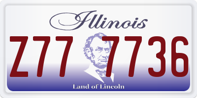 IL license plate Z777736