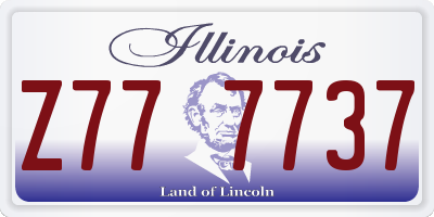 IL license plate Z777737