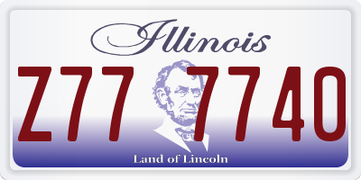 IL license plate Z777740