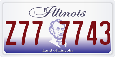 IL license plate Z777743