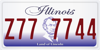 IL license plate Z777744