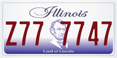 IL license plate Z777747