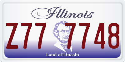 IL license plate Z777748