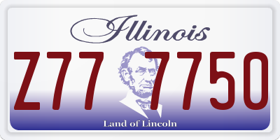 IL license plate Z777750