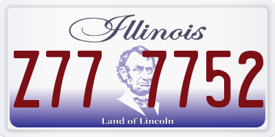 IL license plate Z777752