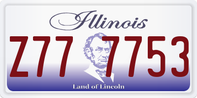 IL license plate Z777753