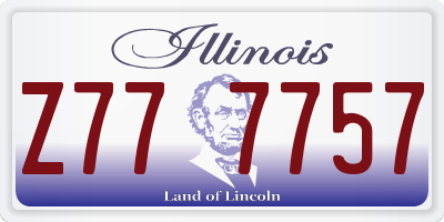 IL license plate Z777757