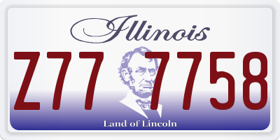 IL license plate Z777758
