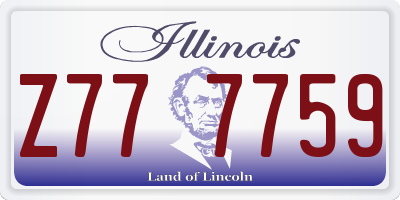 IL license plate Z777759