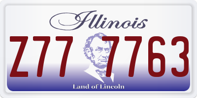 IL license plate Z777763