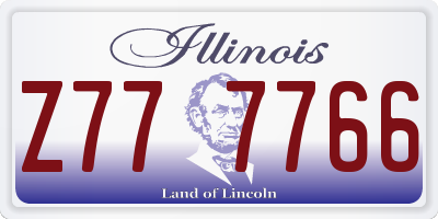 IL license plate Z777766