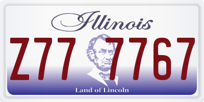 IL license plate Z777767
