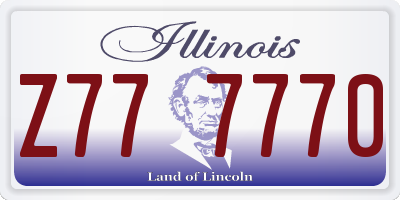 IL license plate Z777770