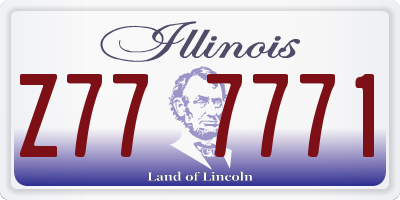IL license plate Z777771