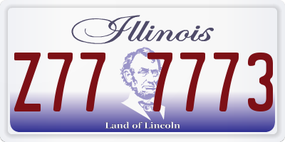 IL license plate Z777773