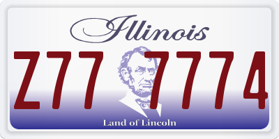 IL license plate Z777774