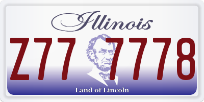 IL license plate Z777778