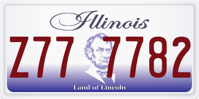 IL license plate Z777782