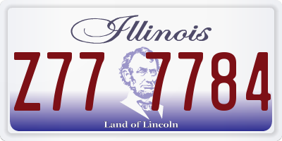 IL license plate Z777784